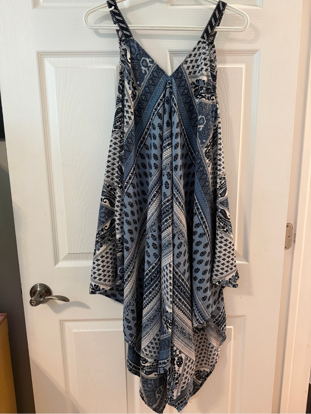 Streetwear Society Blue & White Asymmetrical Sundress